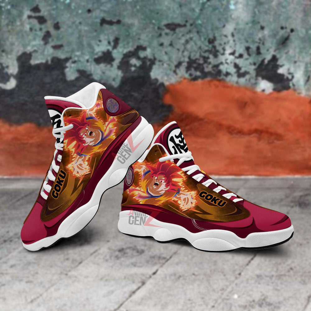 Dragon Ball Sneakers Goku God Air Jordan 13 Sneakers Custom Anime Shoes