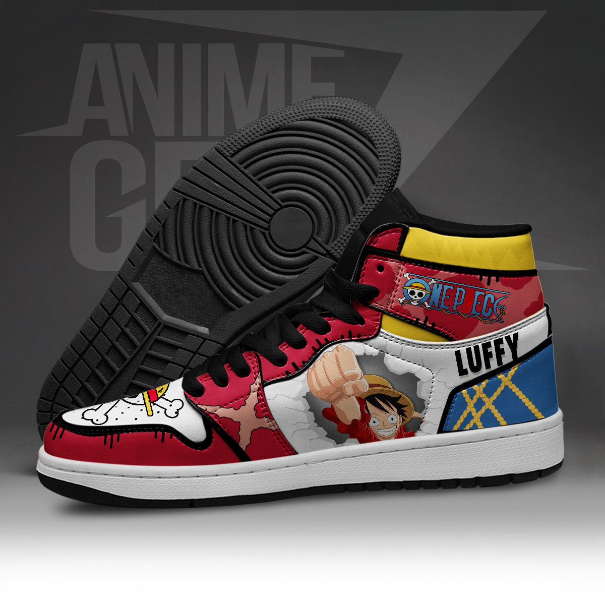 One Piece Monkey D.Luffy JD Sneakers Custom Anime Shoes