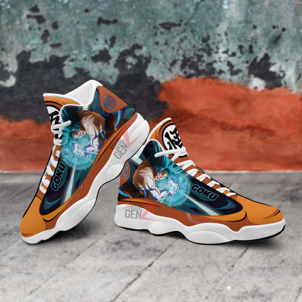 Dragon Ball Sneakers Goku Super Saiyan Blue Air Jordan 13 Sneakers Custom Anime Shoes