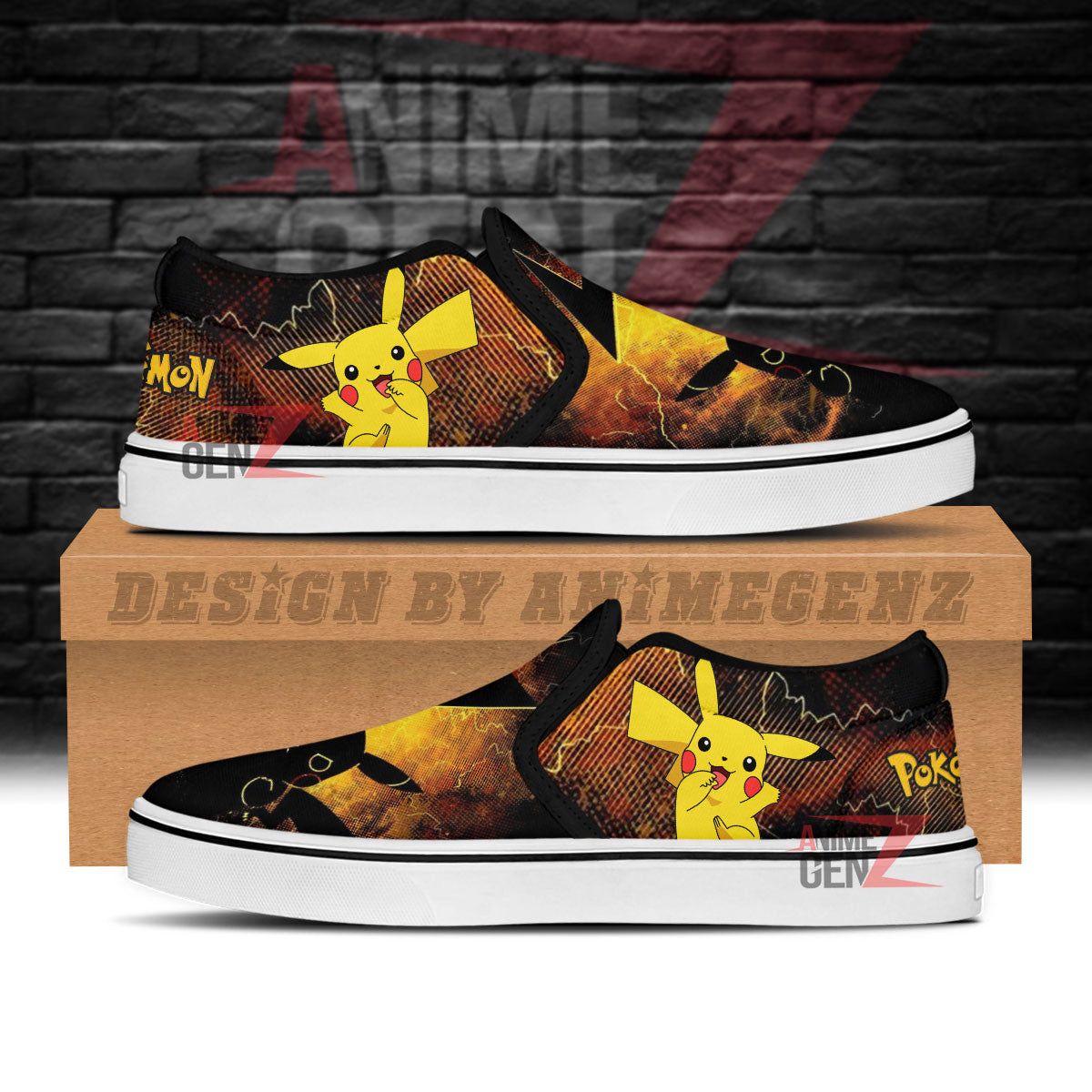 Pokemon Pikachu Slip-on Shoes Custom Anime Sneakers