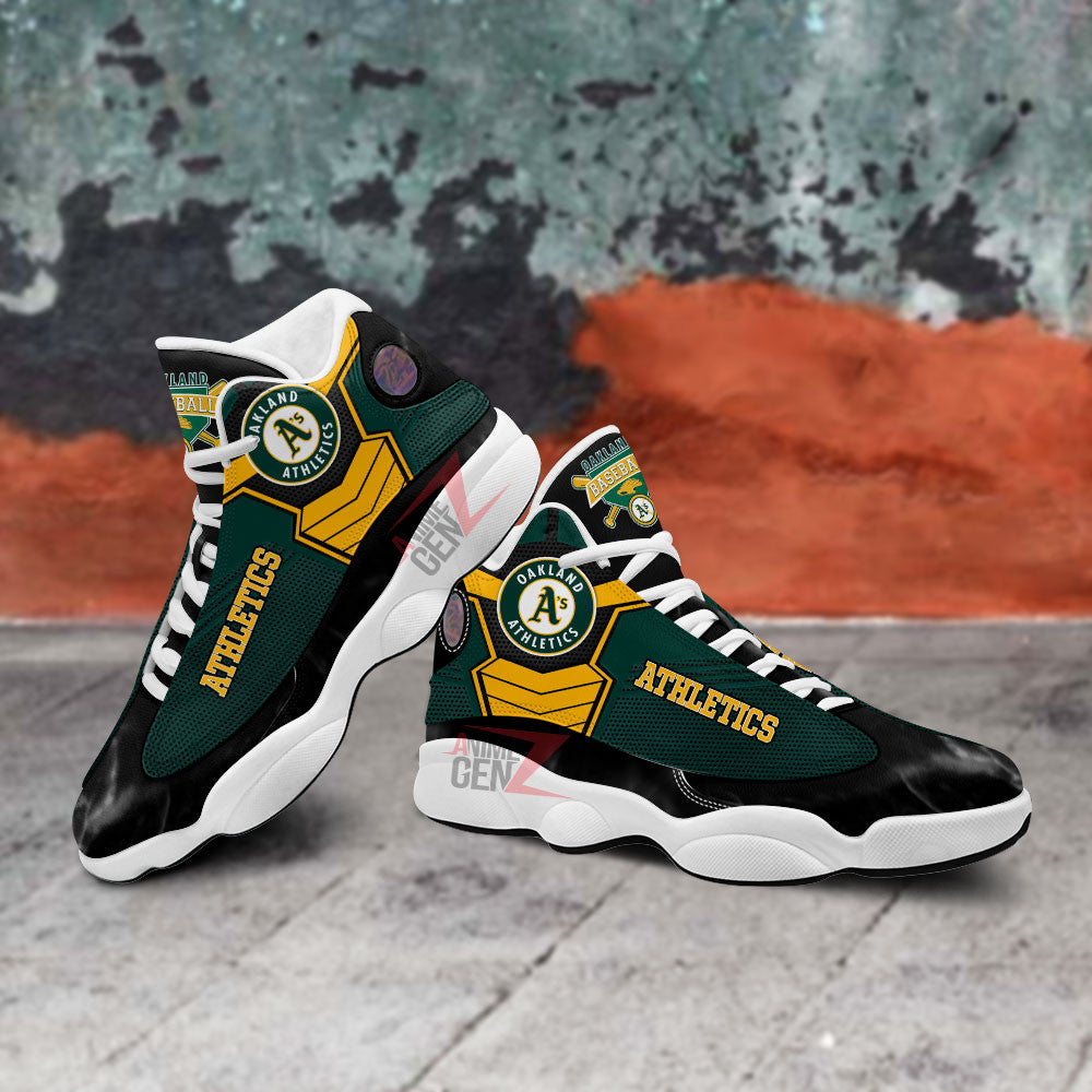 Oakland Athletics Air Jordan 13 Sneakers MLB Baseball Custom Sports Shoes