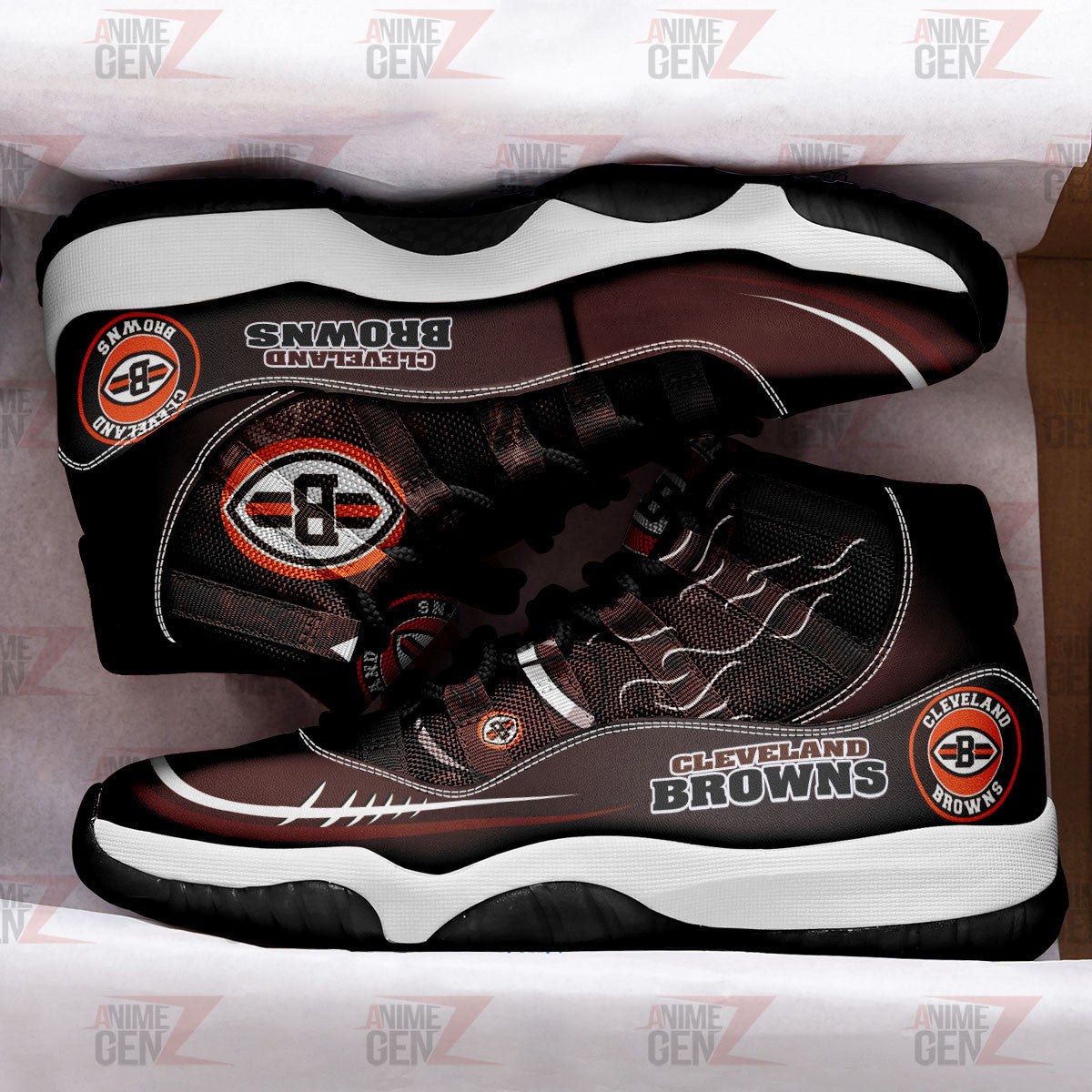 Cleveland Browns Air Jordan 11 Sneakers NFL Custom Sport Shoes