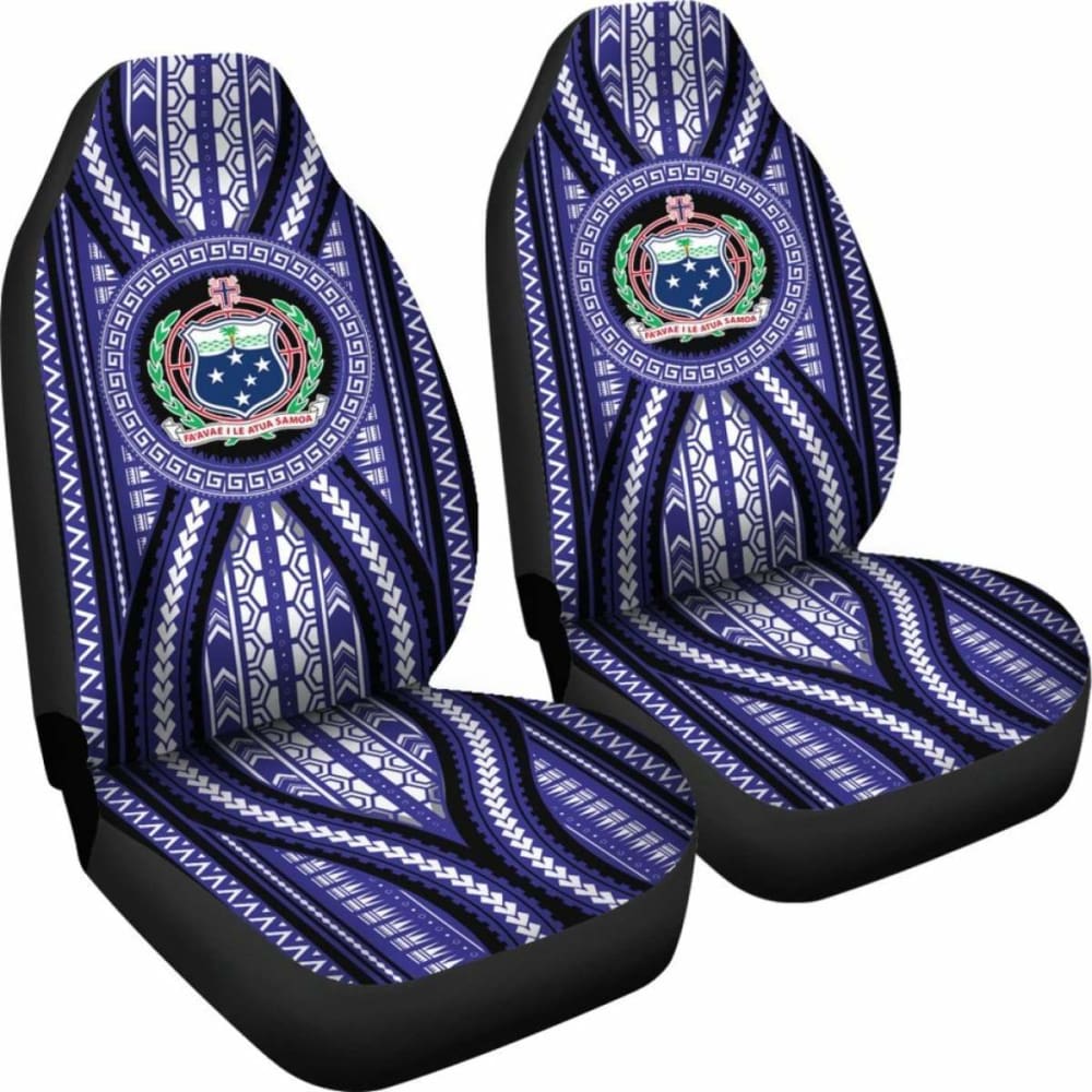 Samoa Car Seat Covers - Samoa Coat Of Arms Blue Version -