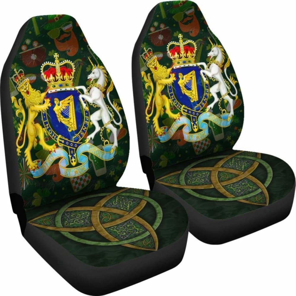 Coat Of Arms Kingdom Of Ireland Car Seat Covers - Celtic Inspired