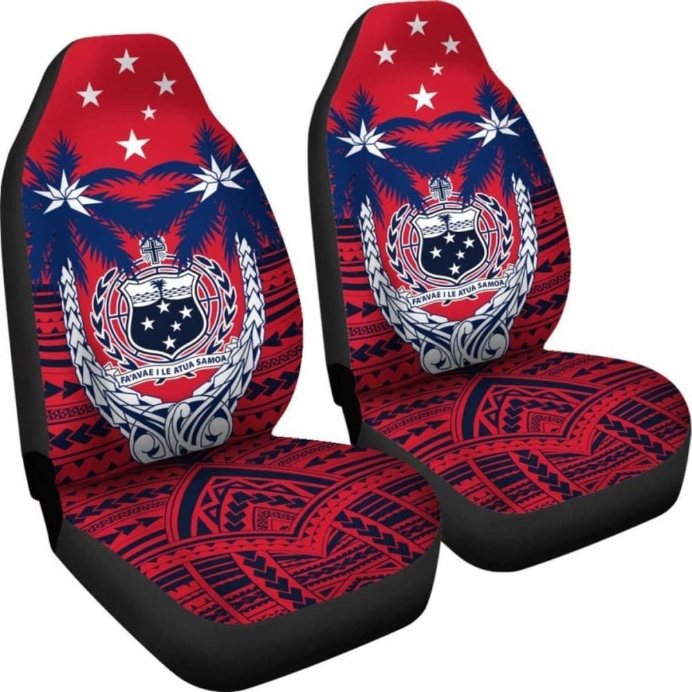 Samoa Car Seat Covers - Samoa Flag Coat Of Arms Coconut Tree - Amazing