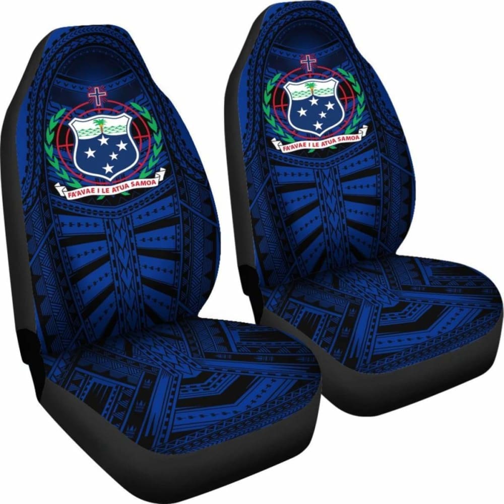 Samoa Car Seat Covers - Samoa Coat Of Arms Polynesian Multiple Blue -