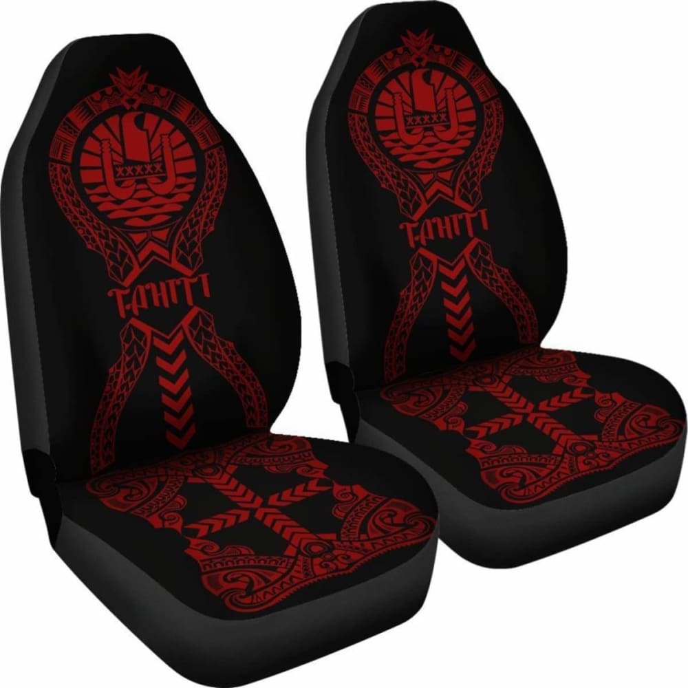 Tahiti Car Seat Covers Polynesian Tribal Red