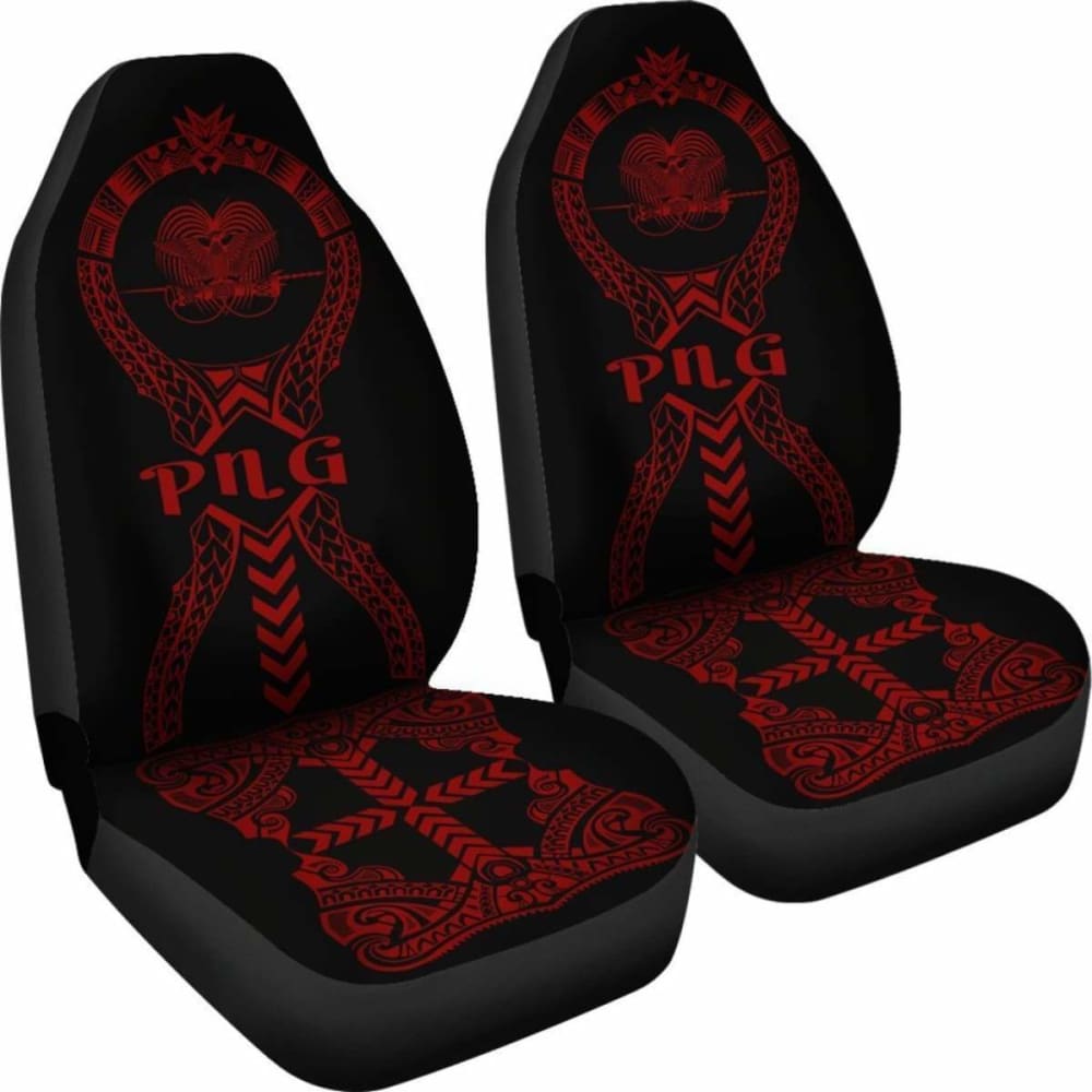 Papua New Guinea Car Seat Covers Polynesian Tribal Red