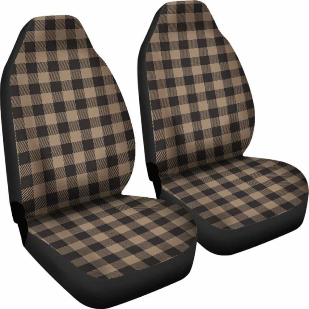 Brown And Black Buffalo Plaid Car Seat Covers