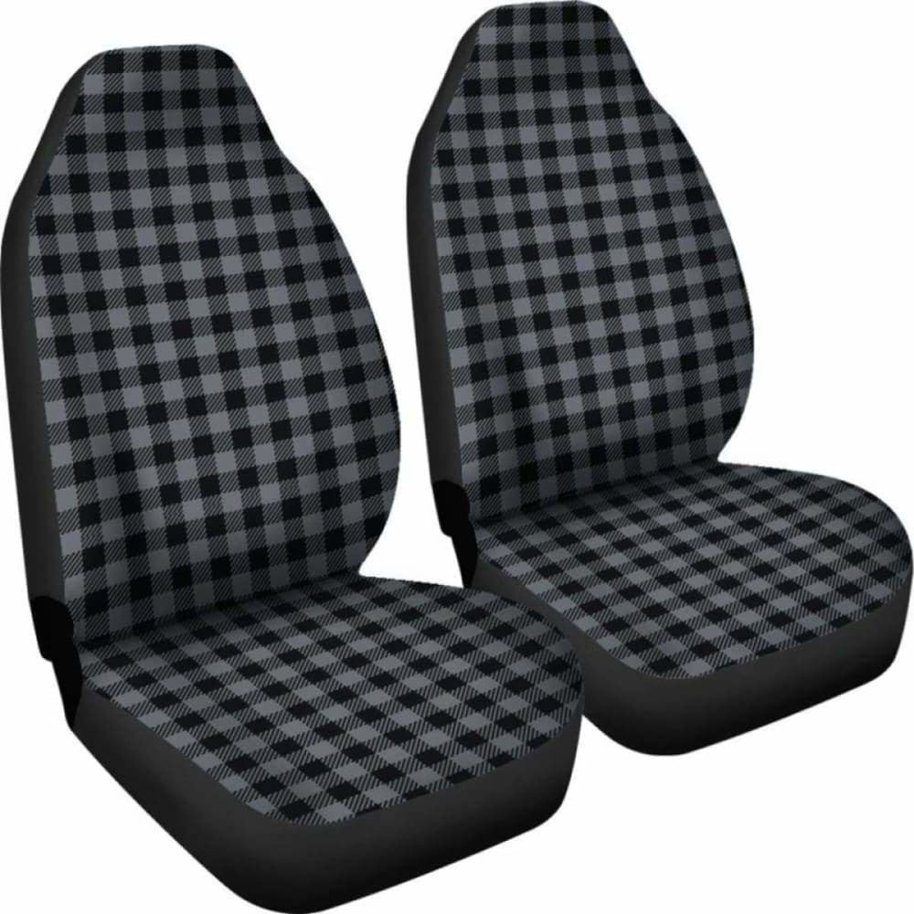 Dark Grey Buffalo Plaid Car Seat Covers