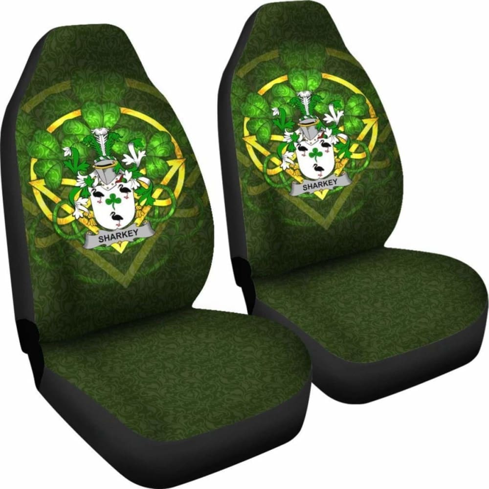 Sharkey Or O'Sharkey \bIreland Car Seat Cover Celtic Shamrock ( Set Of Two)