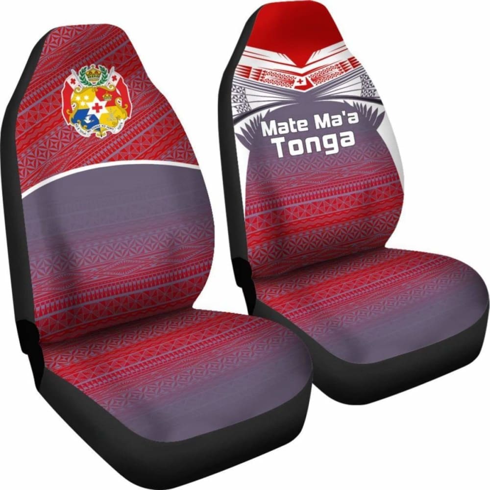 Tonga Polynesian Car Seat Covers - White Tattoo -