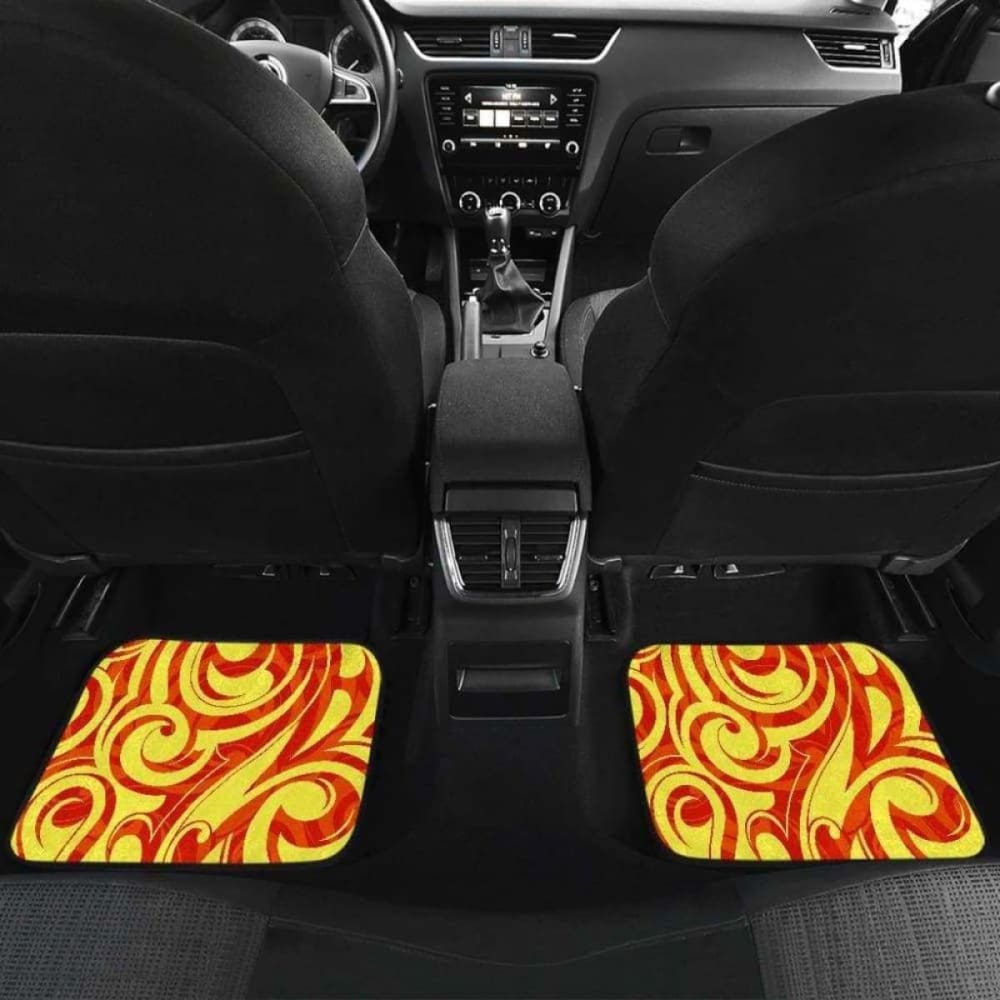 Fire Flame Design Pattern Front And Back Car Mats