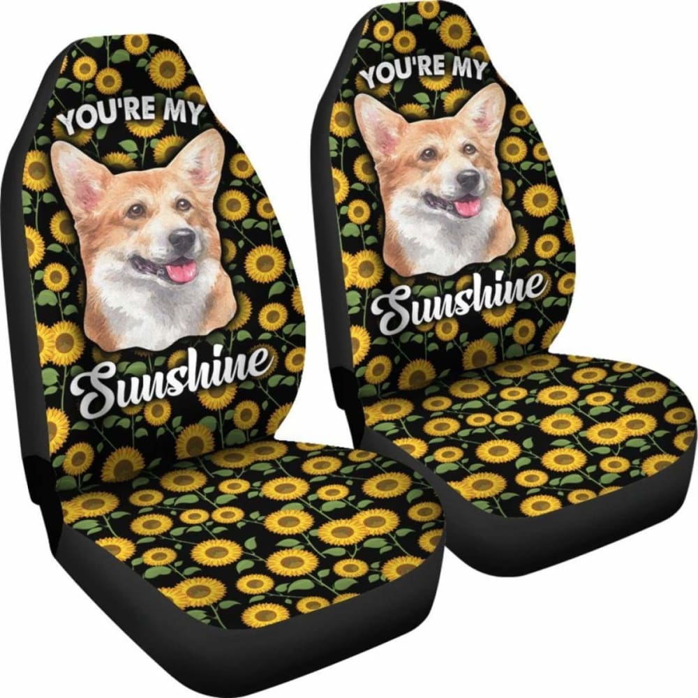 Corgi Dog You're My Sunshine Sunflower Car Seat Covers