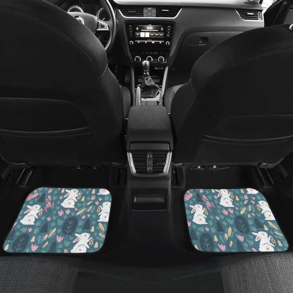 Cute Rabbit Pattern Front And Back Car Mats