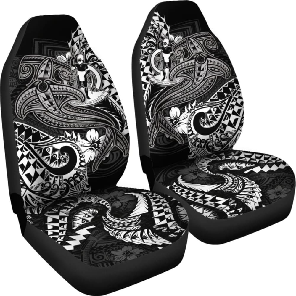 Vanuatu Polynesian Car Seat Covers -White Shark Polynesian Tattoo -