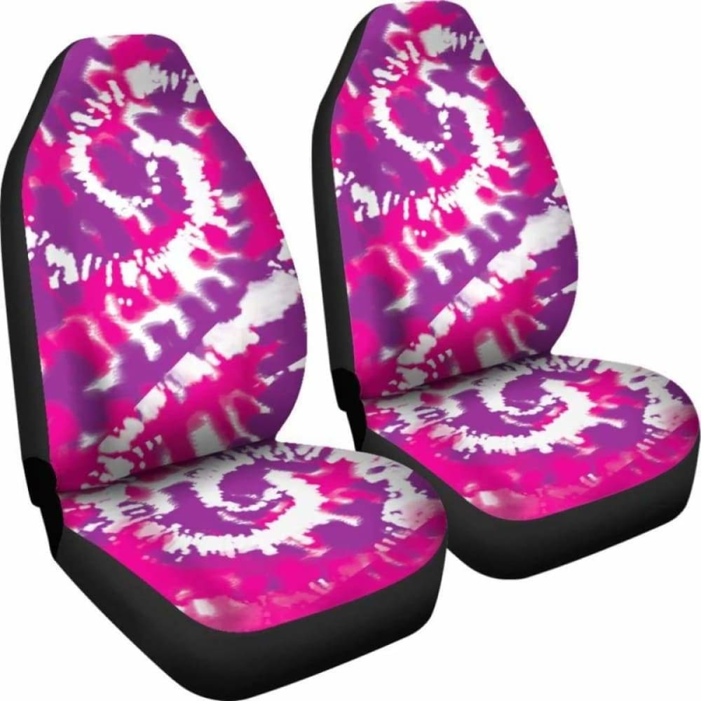 Pink Purple And White Tie Dye Abstract Car Seat Covers