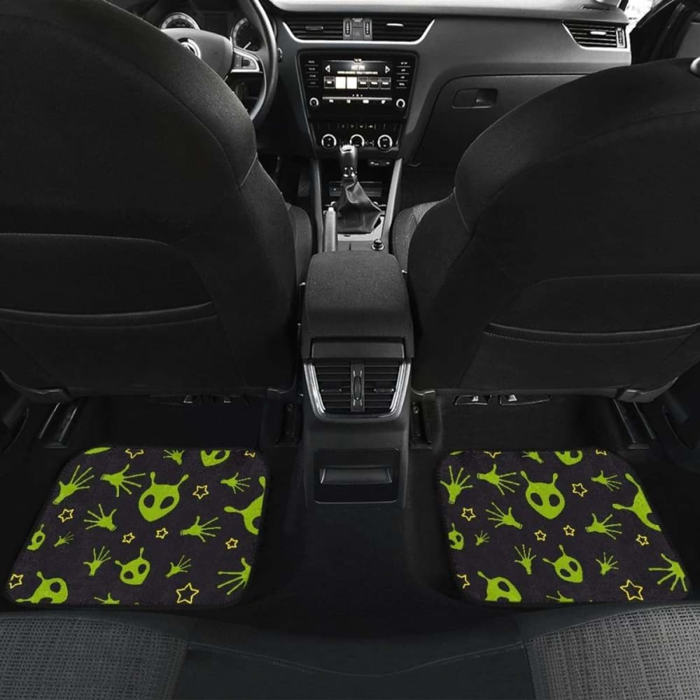 Alien Pattern Print Design Front And Back Car Mats