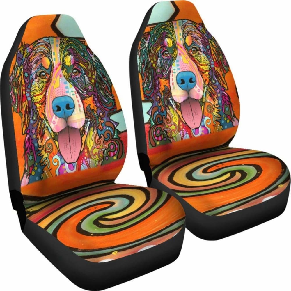 Bernese Mountain Design Car Seat Covers Colorful Back