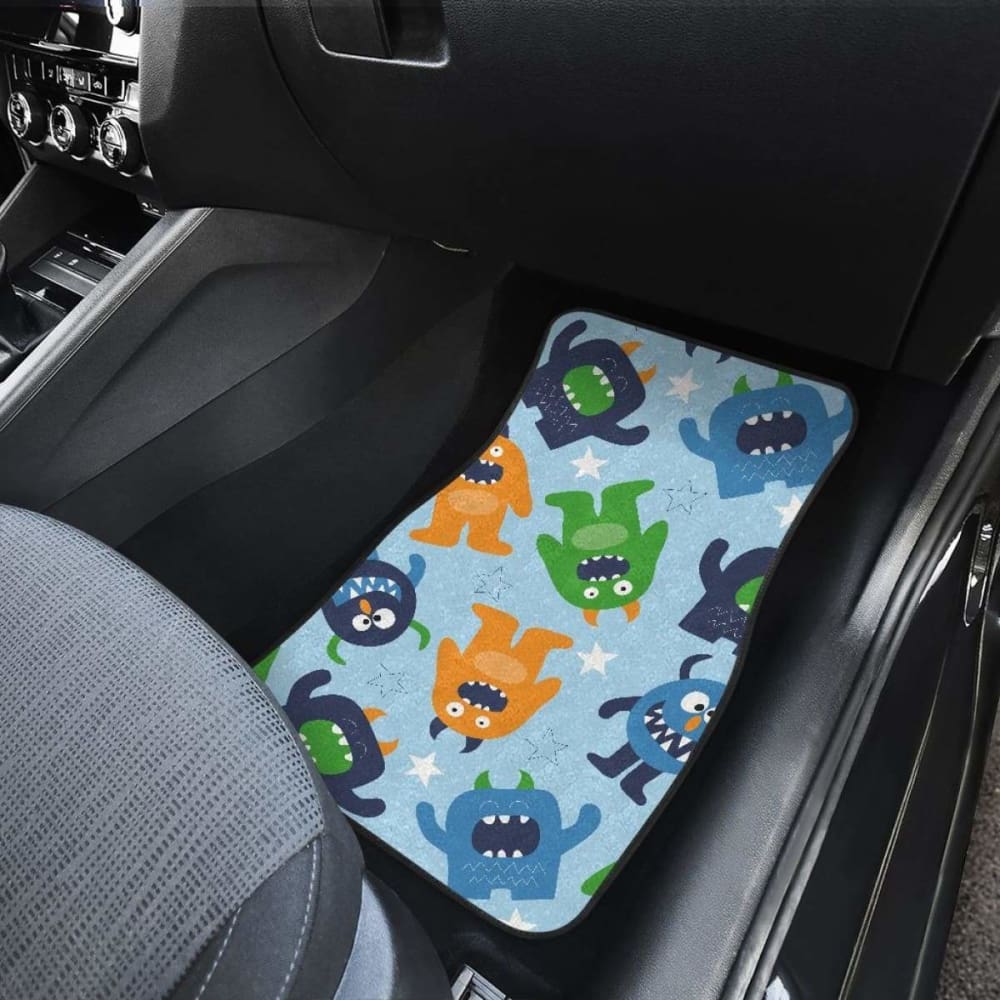 Alien Pattern Print Design Front And Back Car Mats