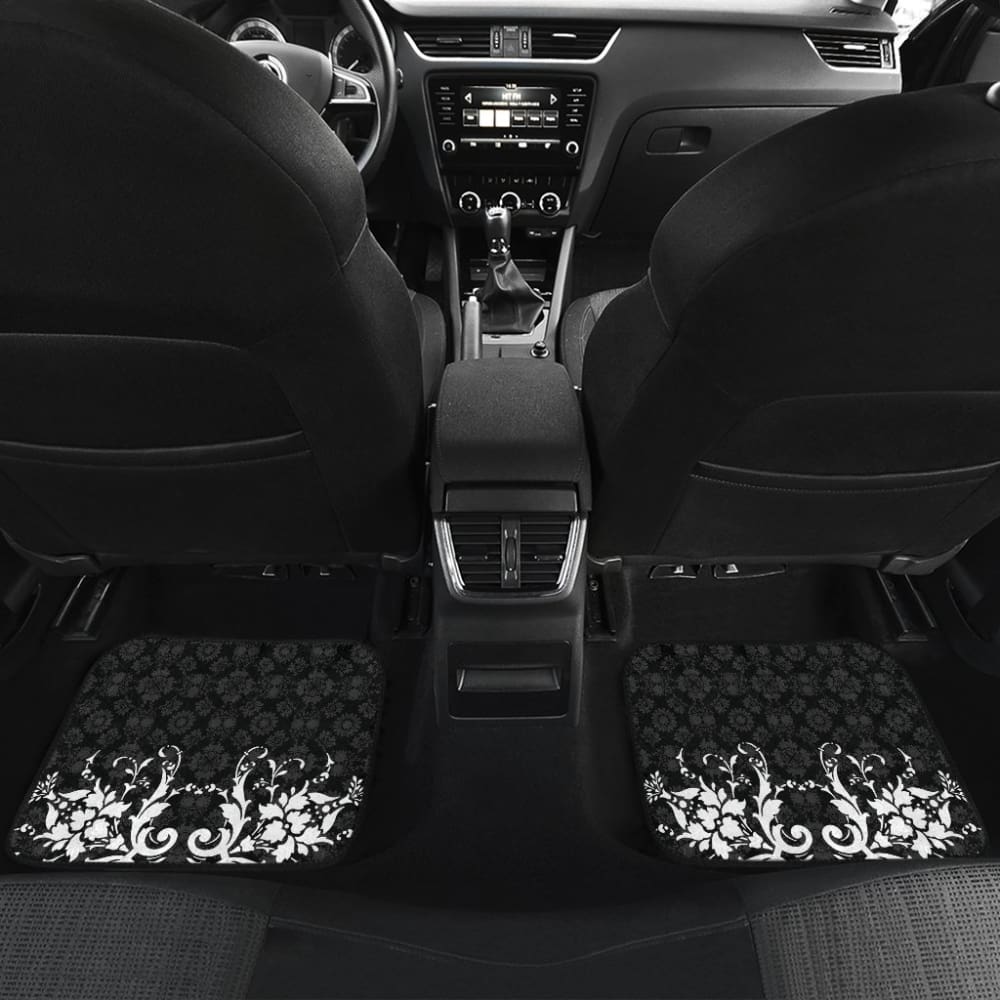 Vintage German Shepherd Black Background Car Floor Mats
