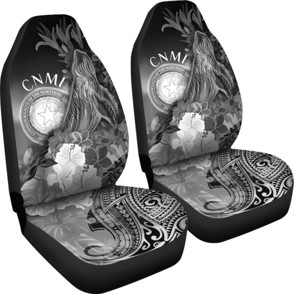 Cnmi Car Seat - Humpback Whale With Tropical Flowers (White) -