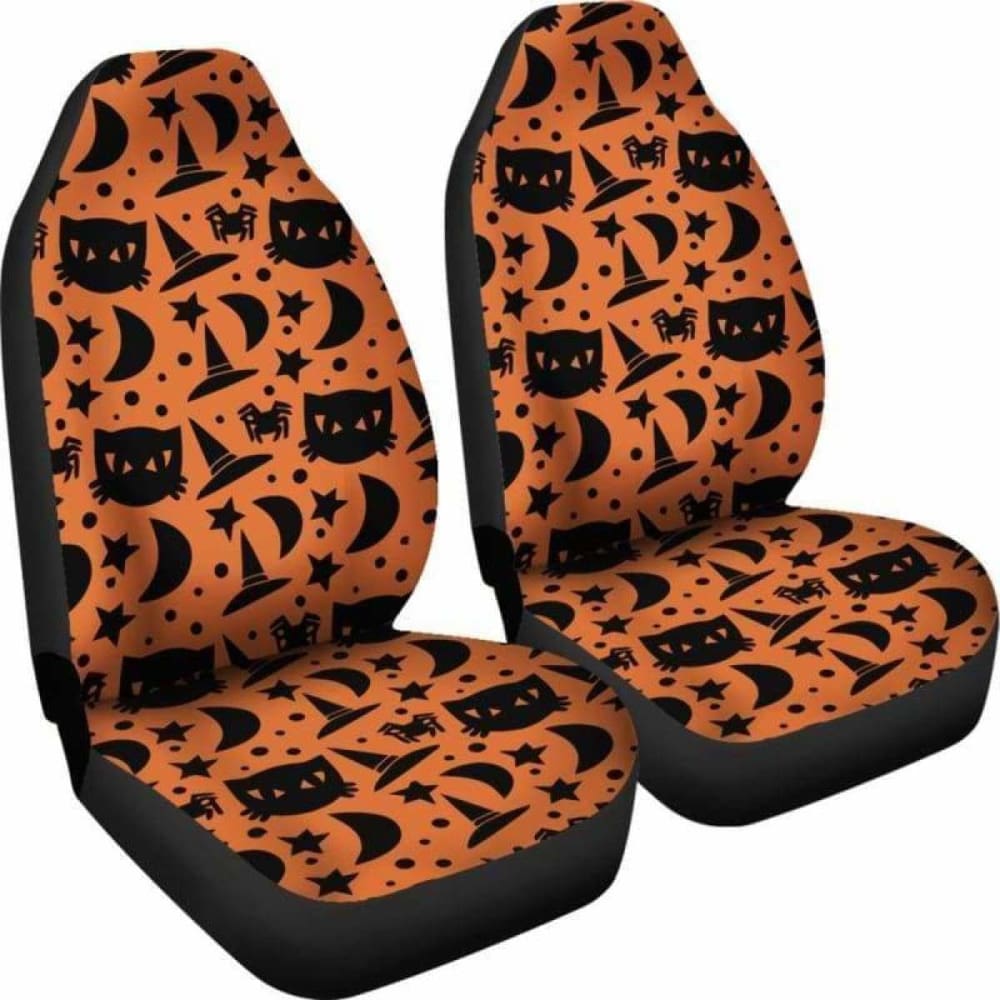 Black Cat Halloween Car Seat Covers
