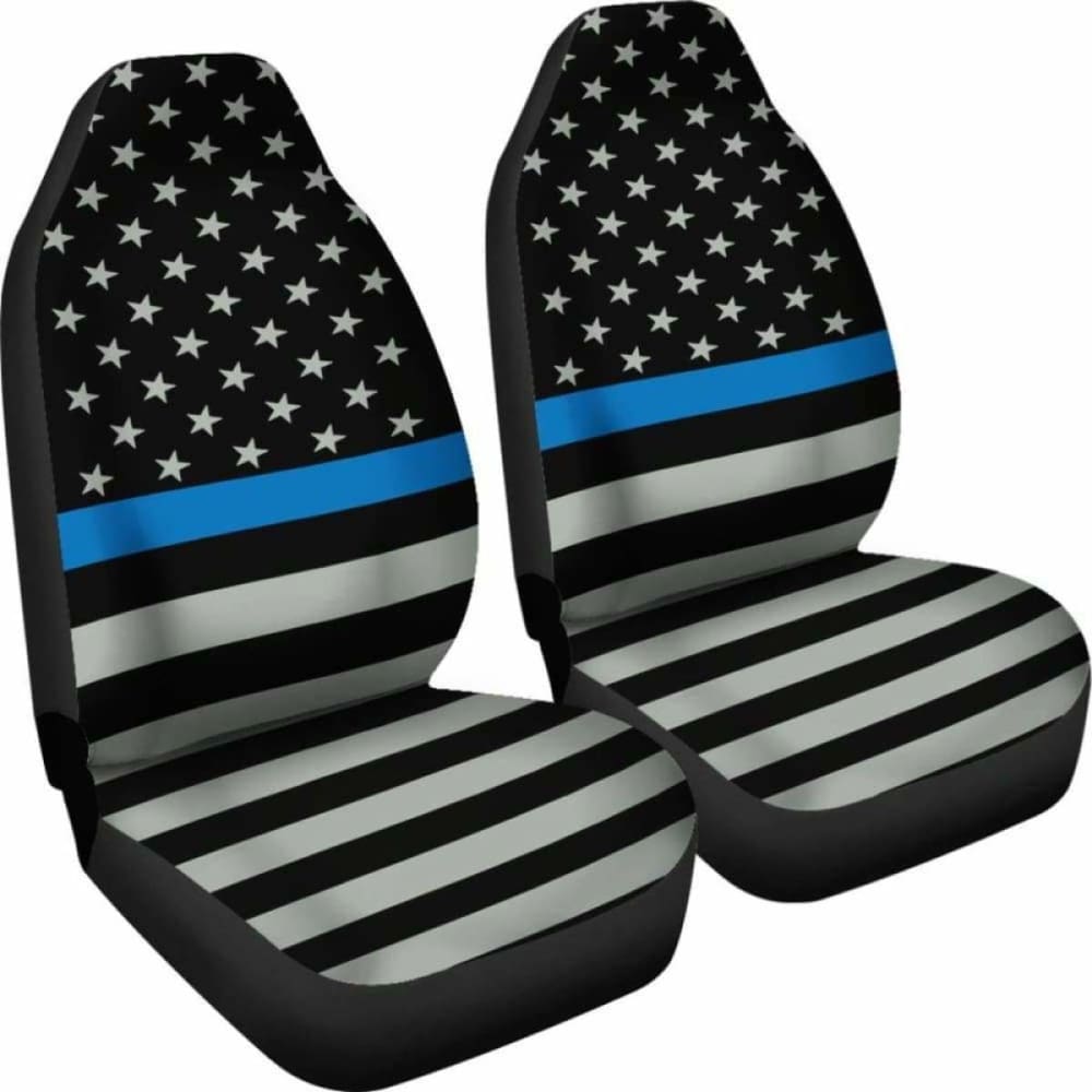 Thin Blue Line Flag Car Seat Covers