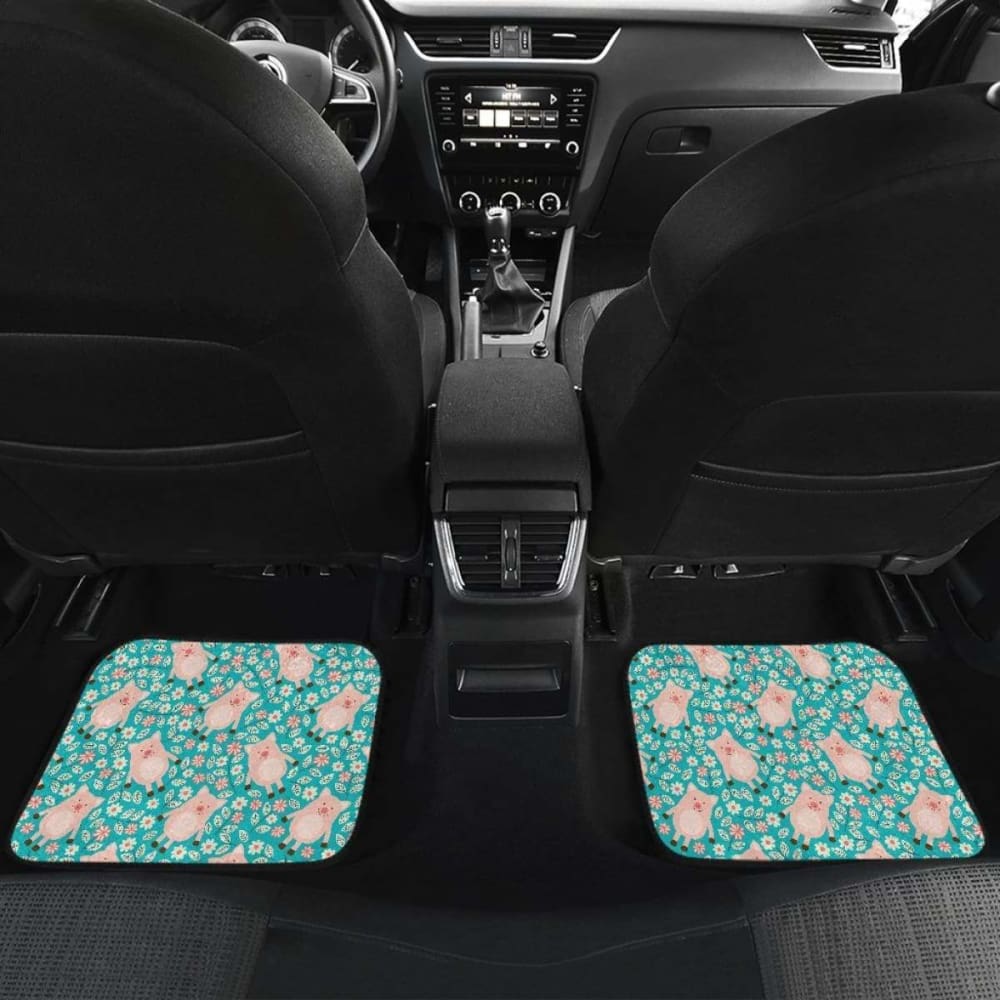 Pig Pattern Print Design Front And Back Car Mats