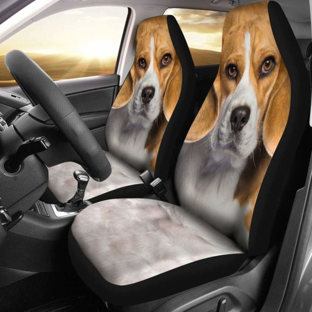 Beagle Car Seat Covers Dog Face Cute