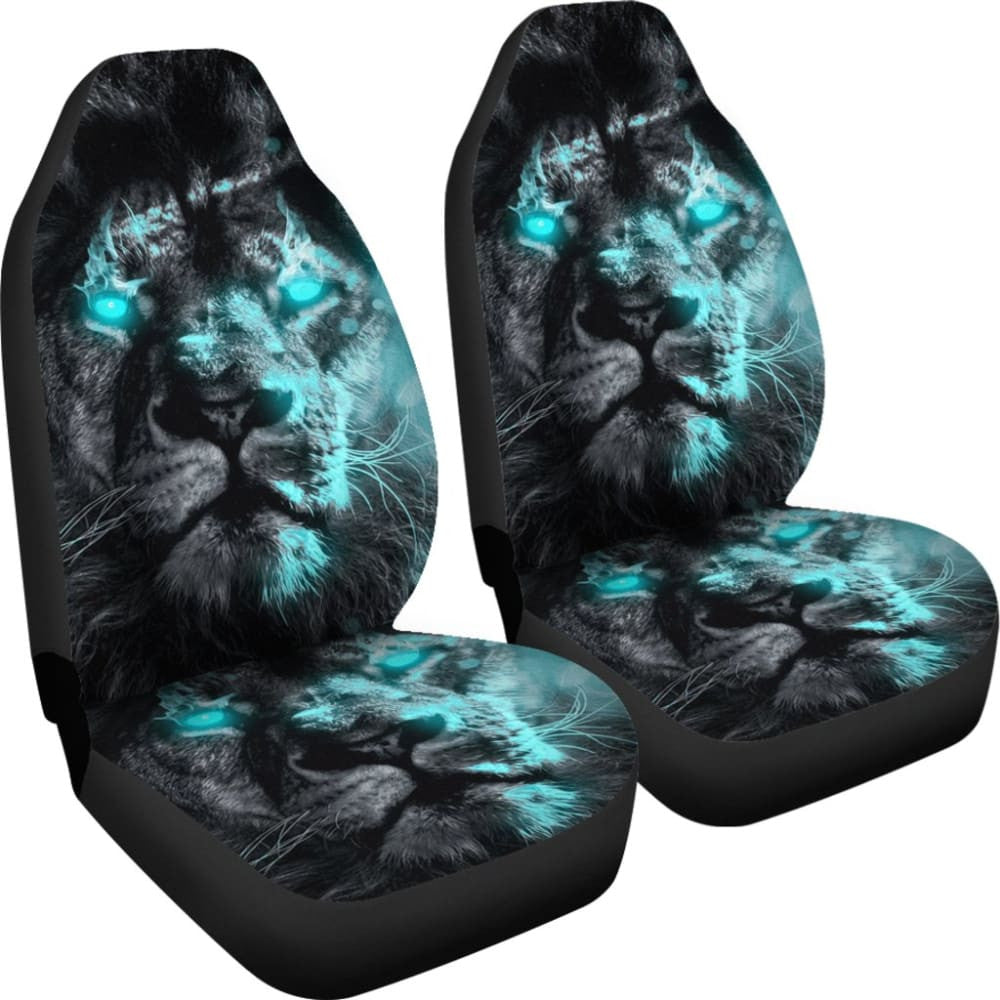 Thunder Lightning Blue Eyes Lion Car Seat Covers