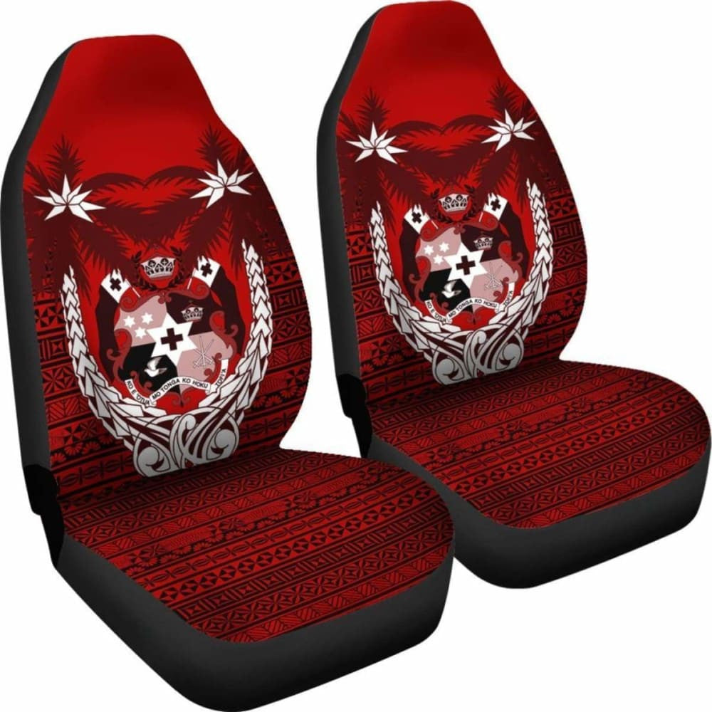 Tonga Car Seat Covers - Tonga Coat Of Arms Coconut Tree -