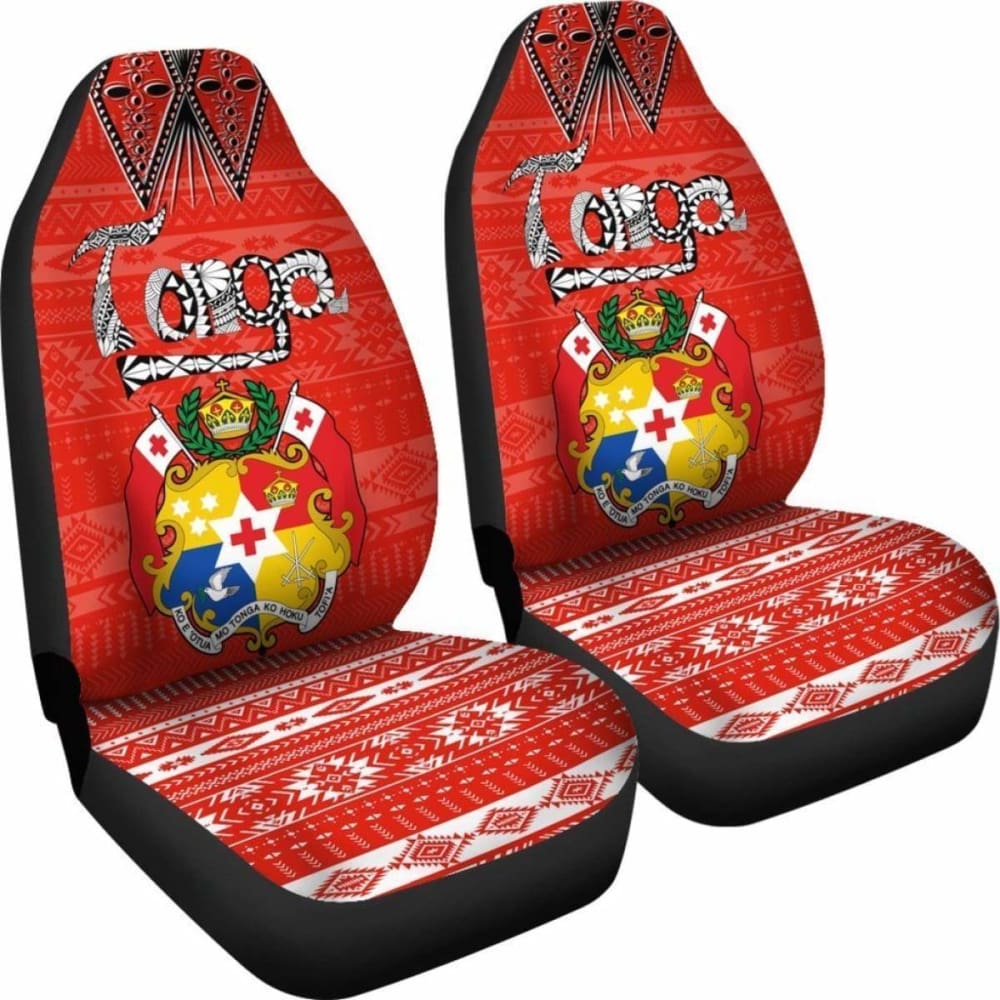 Tonga Car Seat Covers - Tonga Coat Of Arms Tribal -