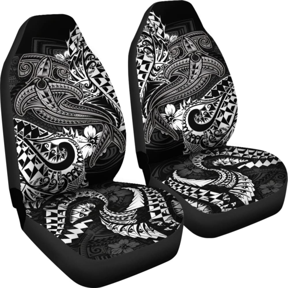 Polynesian Car Seat Covers - White Shark Polynesian Tattoo -