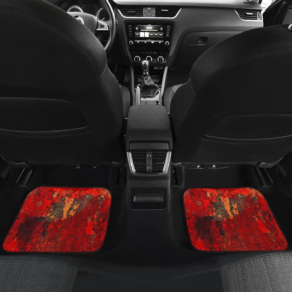 Orange Grunge Art Car Floor Mats