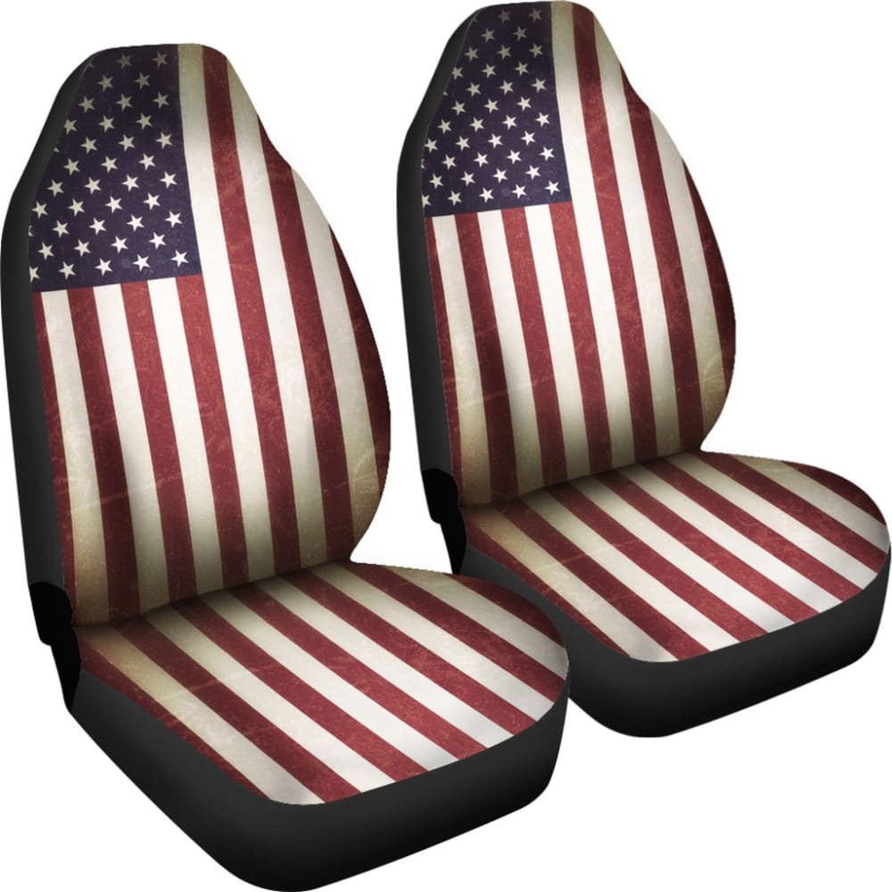 Vintage Style USA Flag Car Seat Covers
