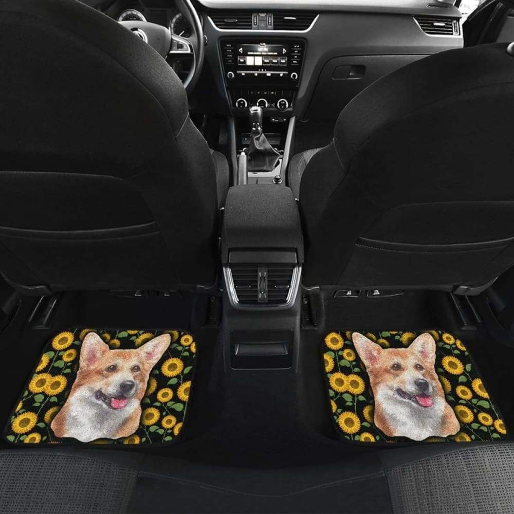 Corgi Dog You're My Sunshine Sunflower Car Floor Mats