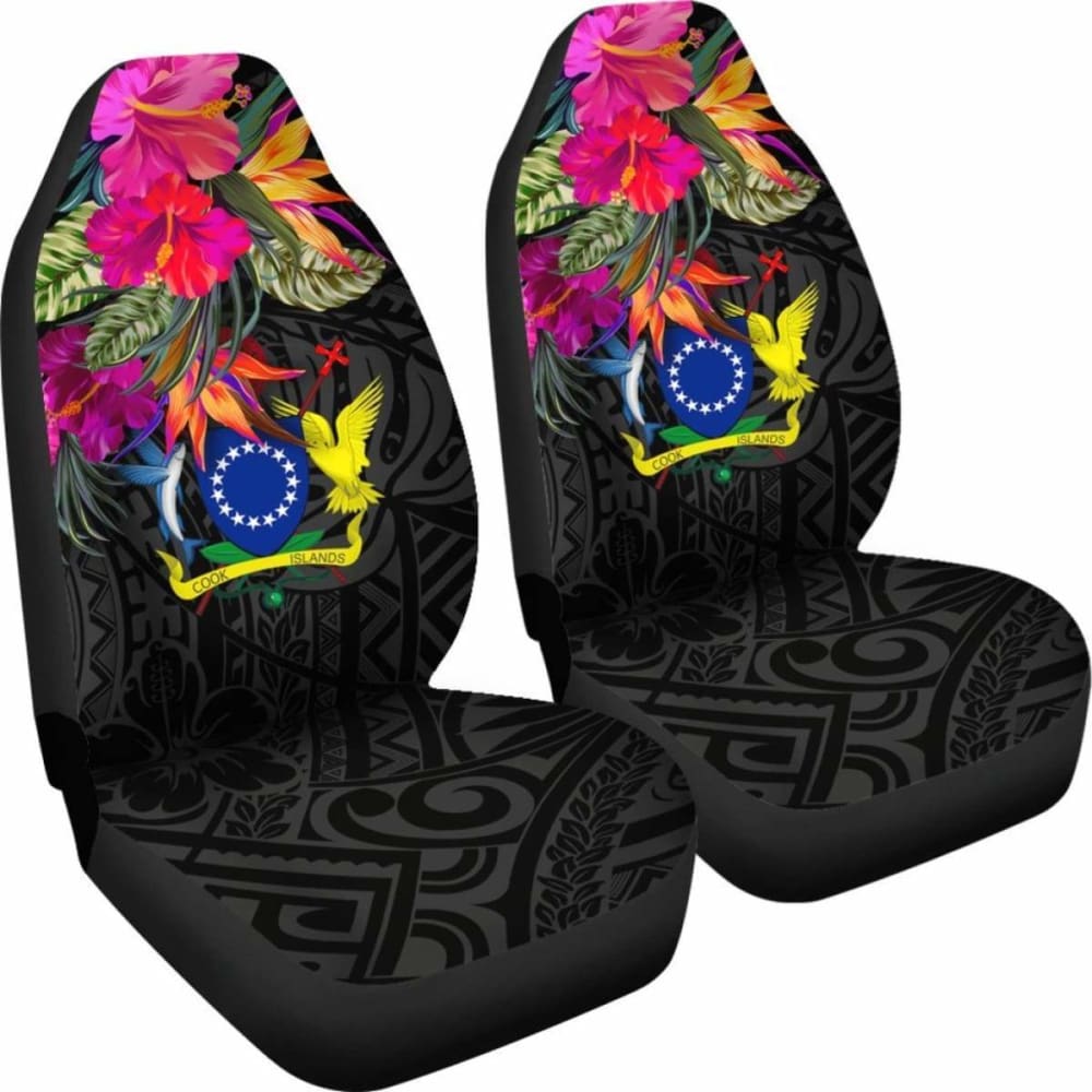 Cook Islands Car Seat Covers - Polynesian Hibiscus Pattern -