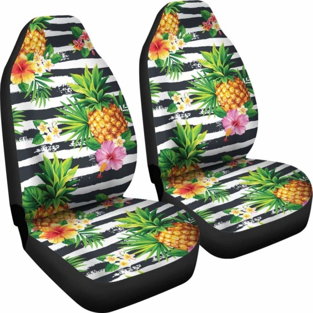 Pineapple And Hibiscus Symbol Car Seat Covers -