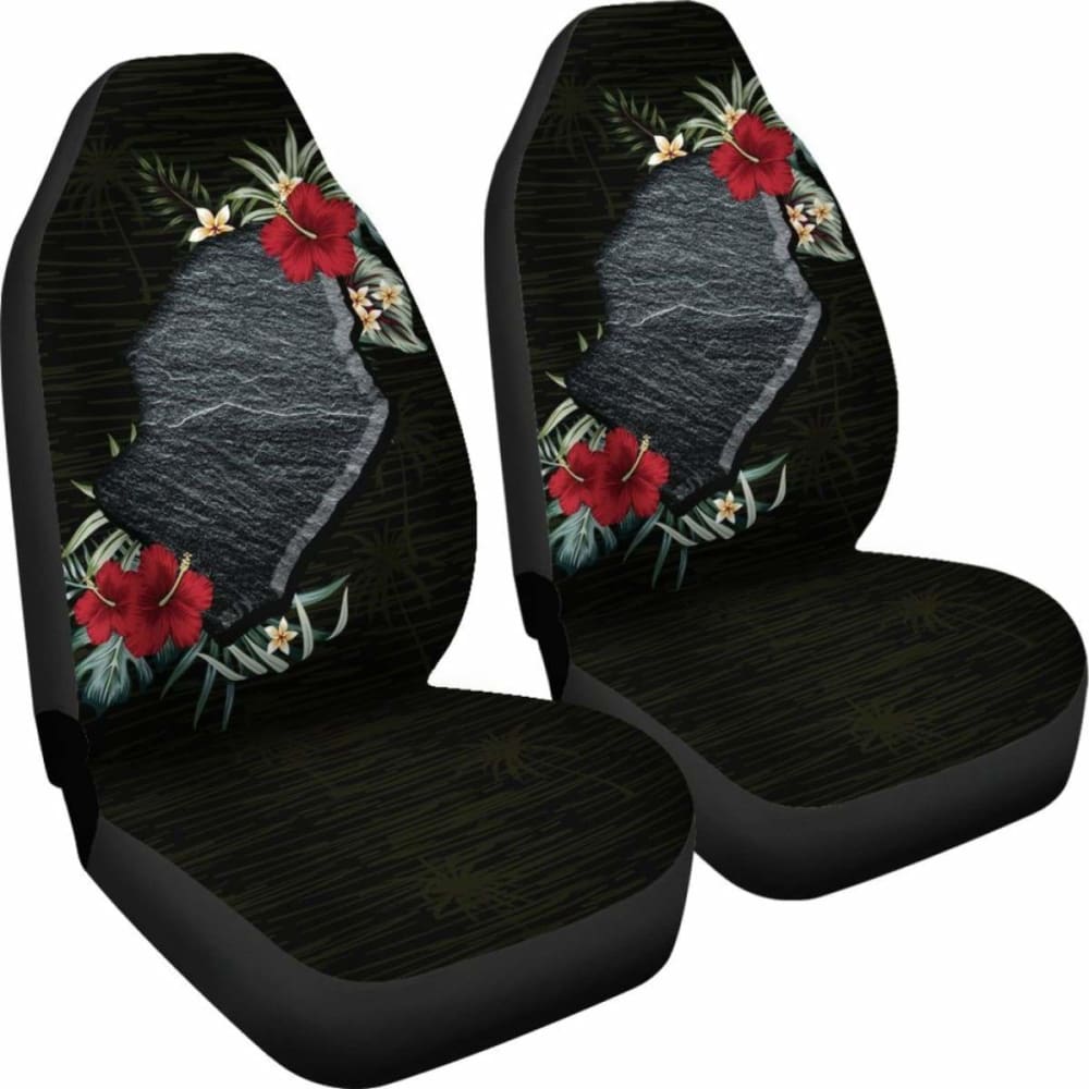 Niue Car Seat Covers - Niue Hibiscus Map -