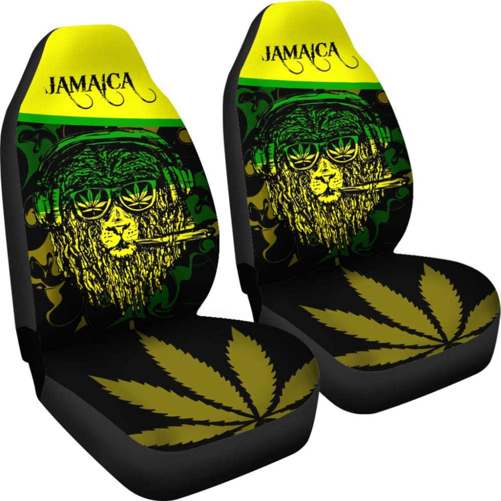 African Traditional Pattern Lions Rasta Jamaica Car Seat Covers