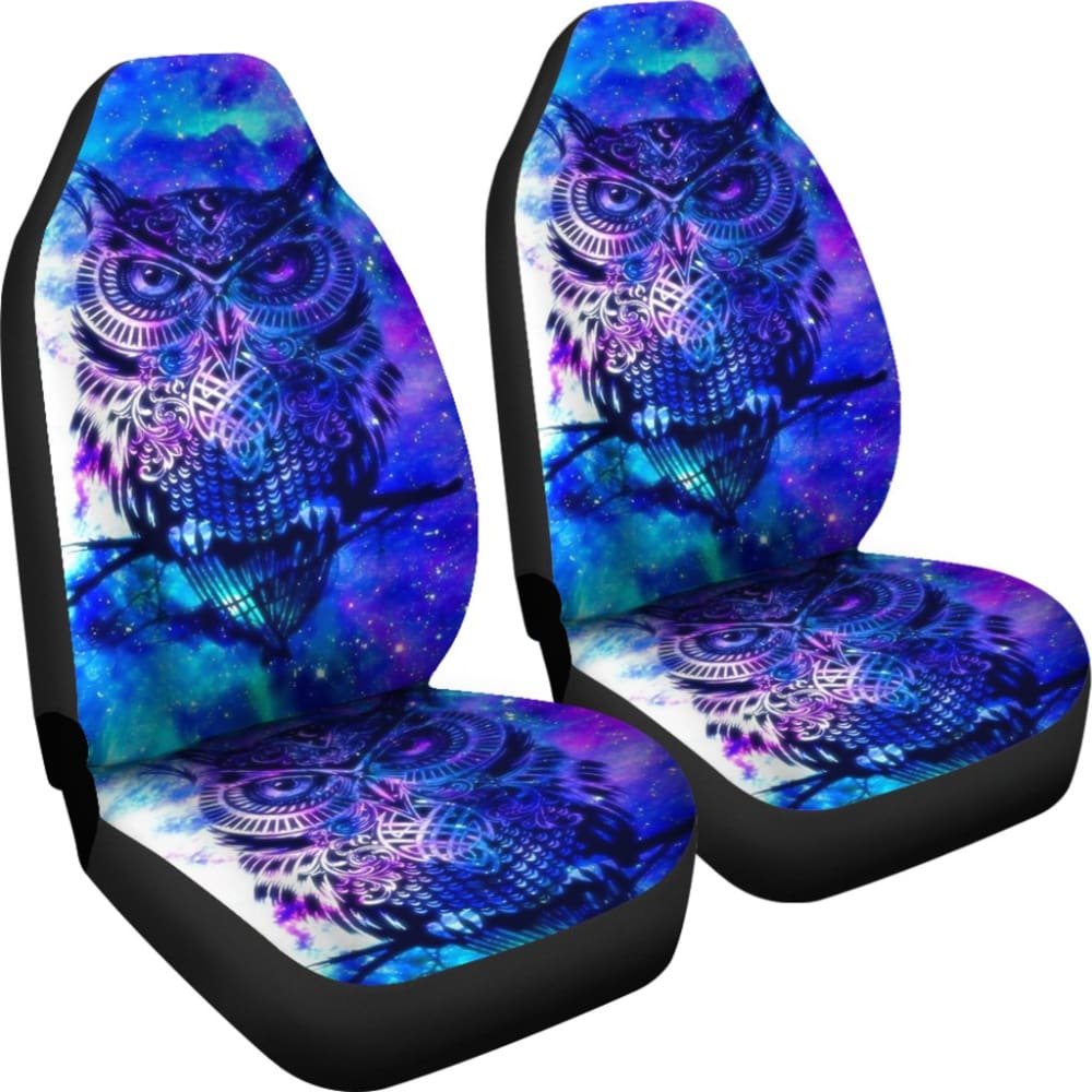 Owl Blue Background Art Design Car Seat Covers Animals Fantasy