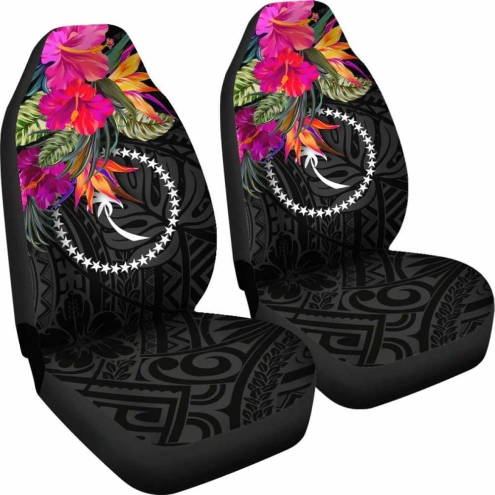 Chuuk Car Seat Covers - Polynesian Hibiscus Pattern -