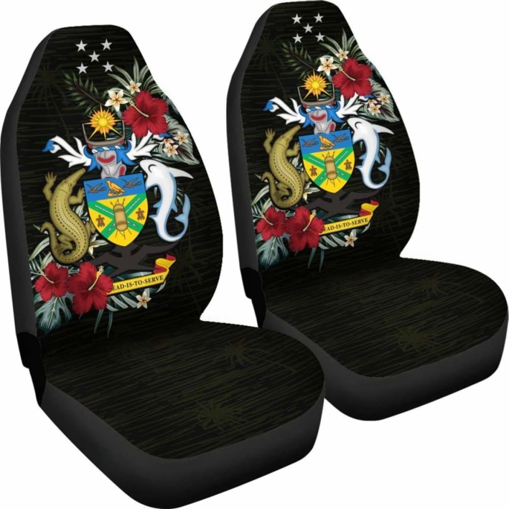 Solomon Islands Car Seat Covers - Solomon Islands Coat Of Arms Hibiscus -