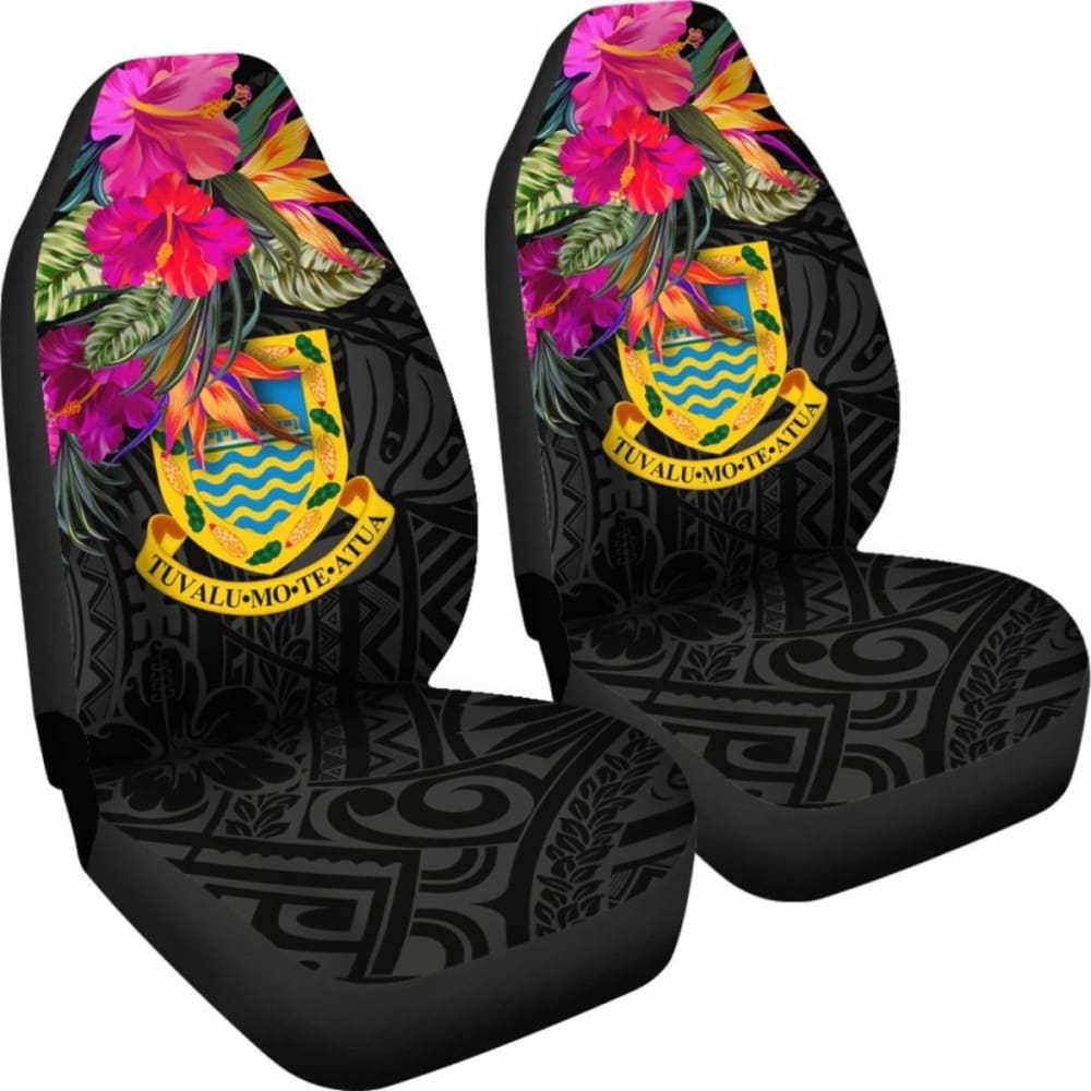 Tuvalu Car Seat Covers - Hibiscus Polynesian Pattern -