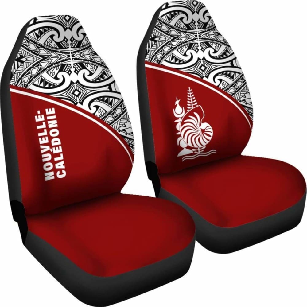New Caledonia Polynesian Car Seat Covers - Red Curve -
