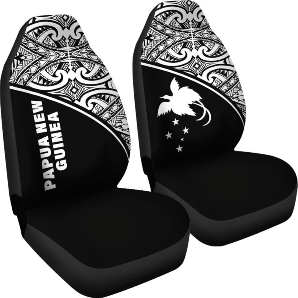 Papua New Guinea Polynesian Car Seat Covers - Black Curve -