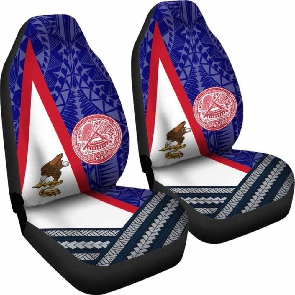 American Samoa Polynesian Car Set Cover - American Samoa Flag And Seal