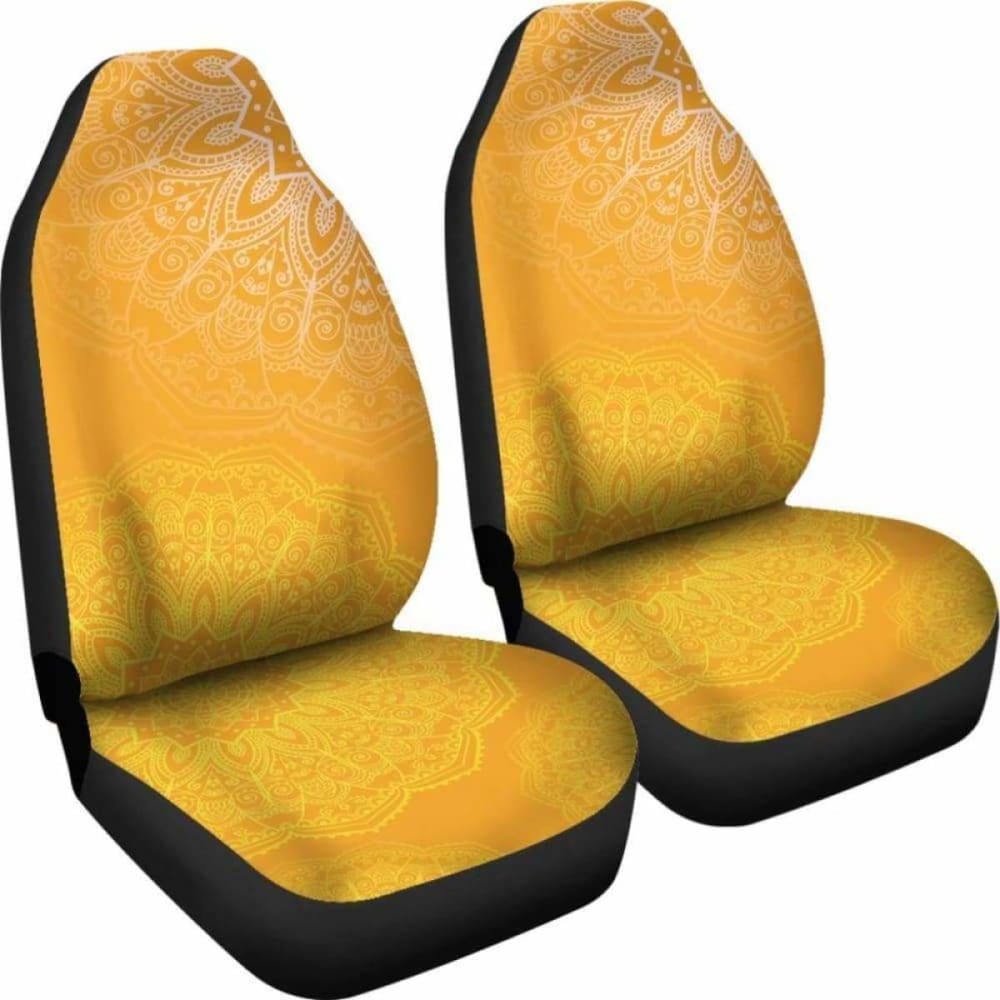 Orange Mandalas Car Seat Covers