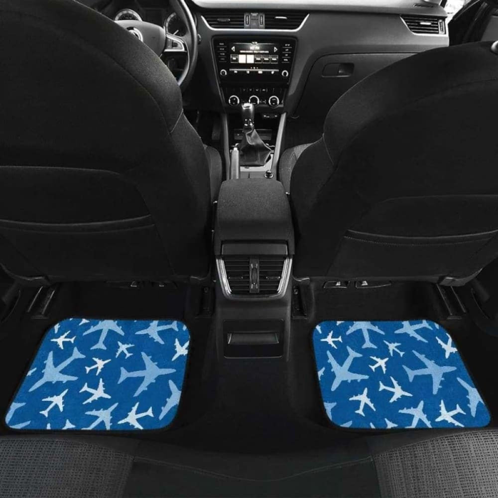 Airplane Pattern In The Sky Front And Back Car Mats